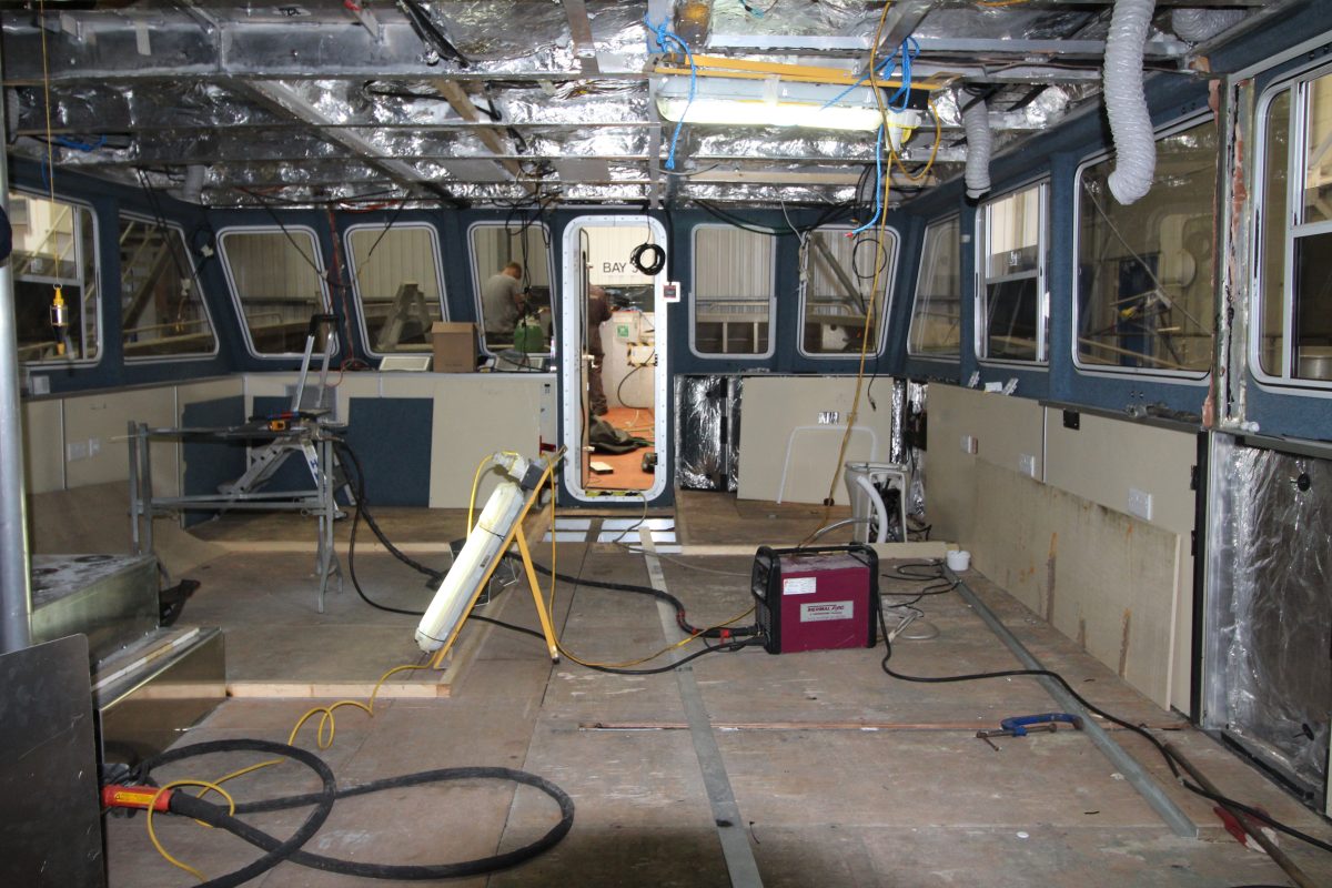 Interior with ducting and insulation