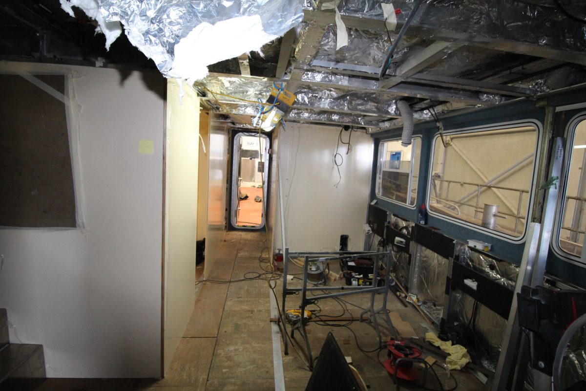 stripped cabin interior