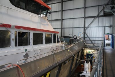 Side view of deck rails