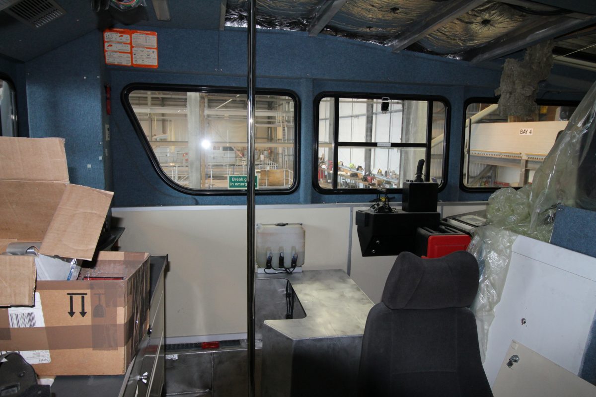 Pilot seat in the wheelhouse