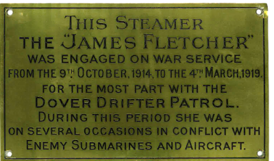 Steamer James Fletcher Brass Plaque